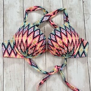 Victoria’s Secret Bikini Top- 36B - Warm Ikat Foil
